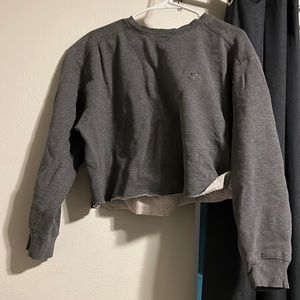 grey cropped crewneck